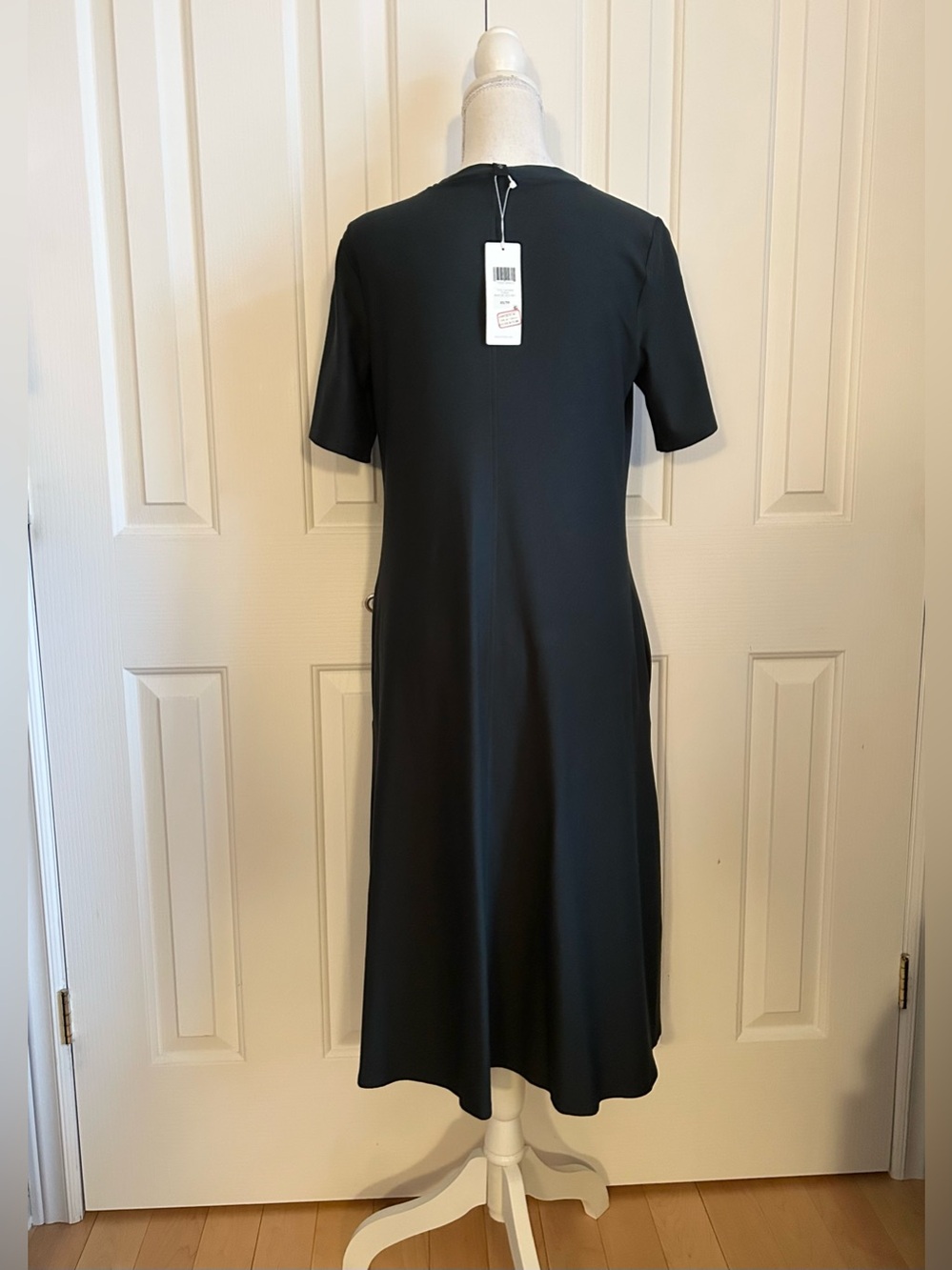 NWT EILEEN FISHER Short Sleeves Stretchable Maxi Dress, Dark Green, Size XS - Picture 4 of 6